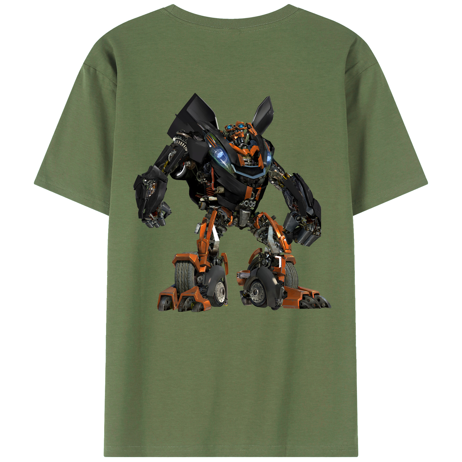 （画像用） Transformers トランスフォーマー 綿100％ メンズ半袖Tシャツ（バックプリント） 通気性